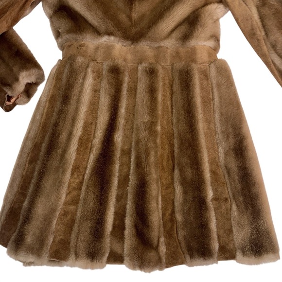 VTG Tissavel France Womens Faux Fur Mink Coat Sz 10 Belted Vintage Glam Mob Wife - Picture 6 of 15